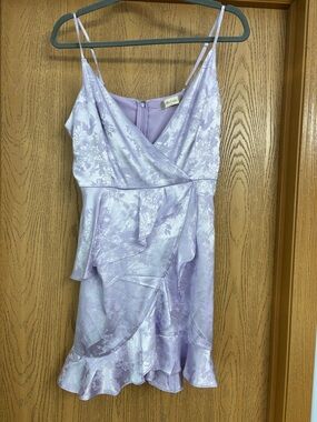 Altar'd State Lilac Floral Satin Slip Dress
